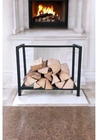 Resim Short Lignum Dekoratif Metal Odunluk Şömine Odun Sehpası 40cm 