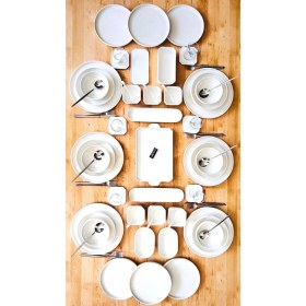 Resim Casa De Bella 124 Parça Modern ve Sade Tasarımlı 12 Kişilik Yemek ve Kahvaltı Takımı – Şık Sofralar İçin 