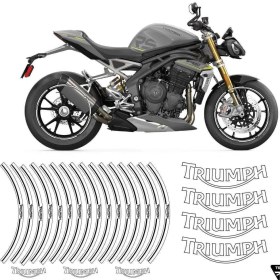 Resim Trıumph Beyaz Jant Şeridi Jant Içi Yazılı Sticker 