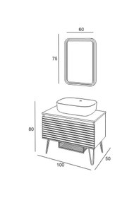 Resim Denko Taylan 100 Cm Mdf Siyah Banyo Dolabı Takımı Siyah 