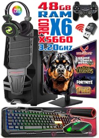 Resim WARBOX Rottweiler Xeon X5660 3.20ghz 48gb Ram 512gb Ssd Rx 550-4gb E.kartı 24" Monitör Gaming Bilgisayar 