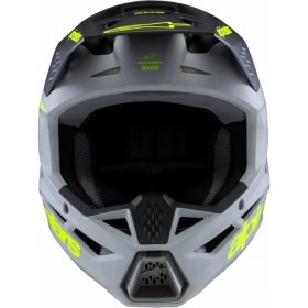 Resim Alpinestars Sm3 Youth Radium Off-Road Çocuk Genç Motosiklet Kaskı Gri Siyah Sarı 
