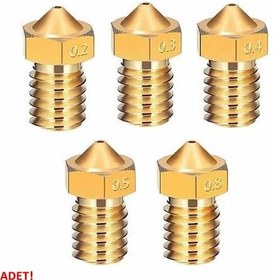 Resim 0.4mm X 1.75mm M6 Prinç Nozzle 3d Yazıcı Printer 1.75mm Filament Uyum Mk8 Cr-10 Cr-10s Ender 