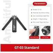 Resim Wangxi Ambıtful Gt 03 Alüminyum Alaşımlı Mini Tripod Gimbal Montajlı Evrensel Vida Taşınabilir Masaüstü Tripod Kamera Ve Telefon Sabitleyici 