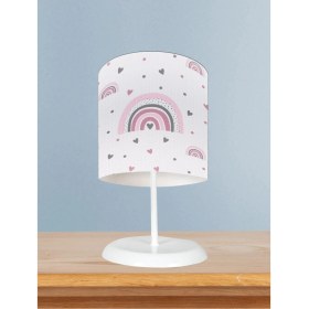 Resim Renkli Gökkuşağı ve Seksek Desenli Bebek Odası Abajuru 