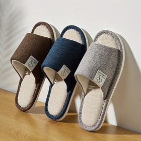 Resim Unisex İç Mekan Terlikleri - Açık Burunlu Nefes Alabilir Tasarım, Yumuşak EVA Tabanlı & Kumaş Üst, Erkekler ve Kadınlar için Tüm Sezonluk Konfor, Kahverengi/Mavi/Gri Seçenekleri, Rahat Ayakkabı, Şık İç Mekan Ayakkabısı, Dayanıklı Terlik Yapı, Ev Ayakkabısı, Günlük Kullanım Ayakkabısı, Hafif Ayakkabı, Rahat Ayakkabı, Ev Kullanımı 
