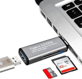 Resim Kyrotech Macbook, Type-C Portlu Telefon, Tablet, Bilgisayar, Uyumlu Type-C to USB 3.0 SD Micro SD Kart Okuyucu 3 Portlu Çevirici Dönüştürücü Hub Adaptör 