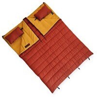 Resim Naturecamp Elika 350 -15 Derece Birleşebilir Çift Kişilik Yastıklı Turuncu Uyku Tulumu 