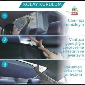 Resim Cekar Store Vantuzlu Arka Cam Güneşlik Perde – 100X50 cm | Uv Korumalı, Katlanabilir Oto Güneş Engelleyici Gölgelik | Araba Için Güneşlik Perde 