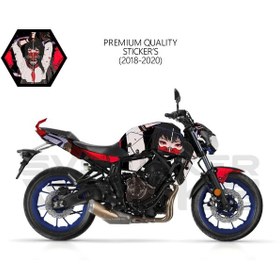 Resim Mt-07 Kaplama Sticker Katana Girl Motor Kaplama Modeli Hazır Kit 2019 / 2023 Uyumlu Siyah 