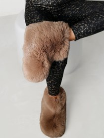 Resim Beyond Kadın Kül Bumble İçi Kürklü Ultra Hafif Tüylü Panduf 4cm BYND03 - Kül / 39 