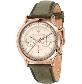 Resim Maserati R8871633007 Fonksiyonlar Aktif Deri Kordon 10 Atm Su Geçirmezlik Yeşil Renk Erkek Kol Saati Rose Gold 