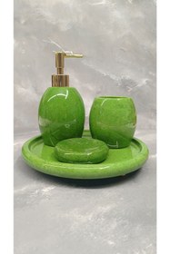 Resim X MERMER Mermer Banyo Seti Oval-4 Lü 