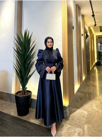 Resim By Atelier Lacivert İspanyol Kol Bera Tesettür Abiye 