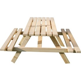 Resim Piknik Masası 4-6 Kişilik Doğal Ahşap 