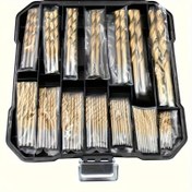 Resim 50 adet Titanyum Kaplamalı Yüksek Hızlı Çelik Matkap Ucu Seti, Altıgen Şaft, Düz Spiral, Yuvarlak Şaft Tornalama Matkabı, Ahşap, Metal, Plastik Delme için Dayanıklı Çelik Malzeme Çoklu Boyutlarda 