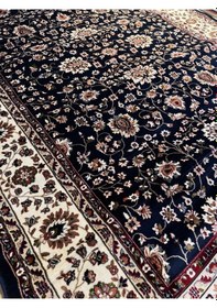 Resim Asaryün Halı Ipek H5500l Lacivert İpeksi Geleneksel Renkli Göbekli Klasik Desen Salon Halısı Modern Lacivert 