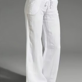 Resim Kadınlar İçin Düz Paça Pantolon - Yan Cepli, Makinede Yıkanabilir Günlük ve Resmi Kumaş Pantolon, İlkbahar/Sonbahar/Yazlık Kıyafetler (Günlük & Resmi Etkinlikler) - Minimalist Günlük Pantolon, Tatil Kıyafeti, Rahat Kesim, Konforlu Malzeme, Şık Alt Giyim, Ofis Kıyafeti 