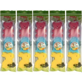 Resim Derma Naturel 3 Lü Renkli Bebek Banyo Süngeri 5 Li Set 