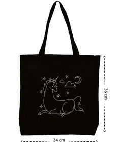 Resim Unicorn - Kanvas Çanta - Krem 