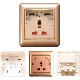 Resim Peace Priz Çift Usbli Telefon Şarjlı 5V 2A Gold Peace 