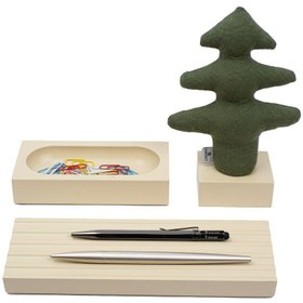 Resim Kayigo Woody Krem Üçlü Ofis Seti - Yeşil Çam 