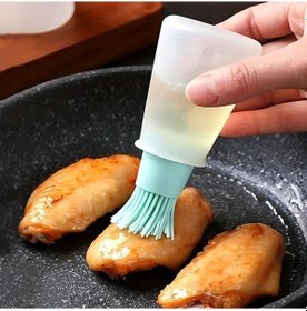 Resim Maxaccess 1 Adet Nordic Green Ölçekli Silikon Yağ Fırçası Kapaklı Barbekü Fırçası Mutfak Aleti 