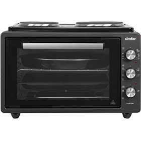 Resim Simfer 4284 Antrasit Siyah Midi Fırın + İkili HotPlate Ocak 