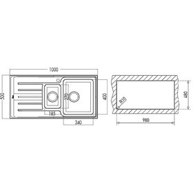 Resim Teka Vitae 60 B Paslanmaz Çelik Eviye - 40108800 