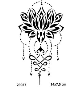 Resim Airbrush Tattoo Zarif Lotus Yapışkanlı Stencil Süsleme Ve Boyama Kalıbı Stencil Kalıp 