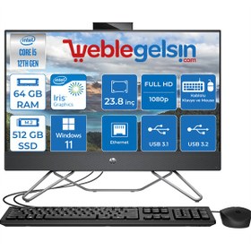 Resim Hp Proone 240 G9 Intel Core i5 1235U 64GB 512GB SSD Intel Iris Xe 23.8'' Windows 11 Pro All In One Bilgisayar 6D383EAWP10 