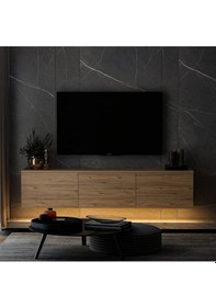 Resim Tv Sehpası Norm Duvara Monte Atlantikçam Led Işıklı 160 Cm 