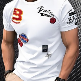 Resim Erkekler için 3D Dijital Baskılı Kısa Kollu Tişört - Nefes Alabilen %100 Polyester, Hafif 100gsm, Normal Kesim Yuvarlak Yaka, Makinede Yıkanabilir, Her Mevsime Uygun Rahat Üst 
