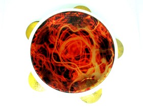 Resim Remo Skin Tef Tambourine Riq Marine W / Punched Cymbals 