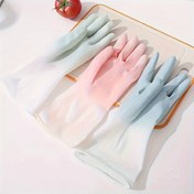 Resim 3-Lü PVC Lastik Bulaşık Eldivenleri, Su Geçirmez, Kurşun İçermeyen, Her İki Eli de Kullanan, Mutfak, Banyo, Oturma Odası, Veranda, Çamaşırhane için Dayanıklı - Elle Yıkama Bakımı 