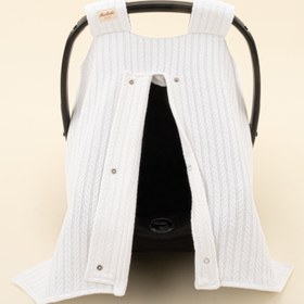 Resim Puset Örtüsü - Tek Taraflı - Beyaz Örgü 