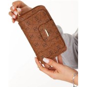 Resim Newish Polo Kadın Deri Desenli Telefon Kağıt Para Bölmeli Kartlık Ve Cüzdan New215 - Taba 