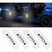 Resim Araç Kapı Reflektör Gece Reflektörlü Uyarı Çıkartma Beyaz 