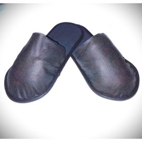 Resim DELAL 500 Çift Biyeli Siyah Tek Kullanimlik Otel Pansiyon Hastane Terlik 