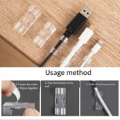 Resim 100 Adet Kendinden Yapışkanlı Kablo Klipsleri - Çivi Gerektirmeyen Kordon Düzenleyiciler, Şeffaf Plastik Tel Tutucular USB-C/Yıldırım/USB-A Kablolar İçin, Karışmayan Masa ve Duvar Kablo Yönetimi, Hasarsız Çıkarma 