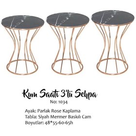 Resim Zigon Kumsaat Brc Model Siyah Mermer Desen Metal Çelik ROSE Renk Kaplama El Yapım 