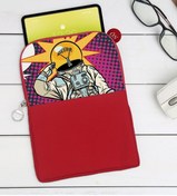 Resim Bk Gift Gift Pop Art Tasarımlı Taşınabilir Koruyucu Tablet Kılıfı & Organizer Çanta - Kırmızı-9 