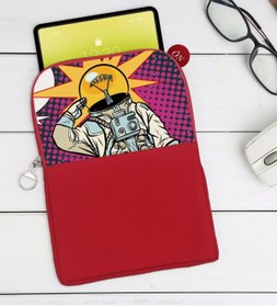 Resim Bk Gift Gift Pop Art Tasarımlı Taşınabilir Koruyucu Tablet Kılıfı & Organizer Çanta - Kırmızı-9 