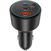 Resim WIWU Wi-QC026 Starship Serisi Dual Type-C + USB-A Portlu Araç Şarj Aleti 200W Siyah 