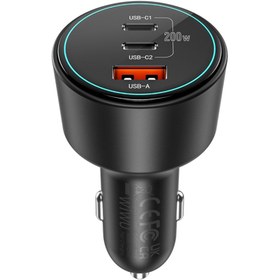 Resim WIWU Wi-QC026 Starship Serisi Dual Type-C + USB-A Portlu Araç Şarj Aleti 200W Siyah 