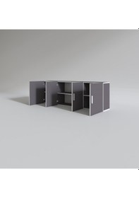 Resim Kenzlife hazır mutfak silvanus gri 060*180*22 mutfak banyo dolabı kapaklı raflı 