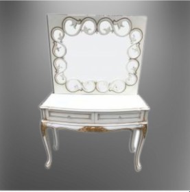 Resim Dresuar Elzem Klasik Model Kayın Aslan Oymalı Ayak Parlak Beyaz V Beyaz 