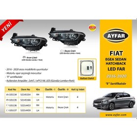 Resim Fiat Egea Sol Far Beyaz Çıtalı Mot Gündüz Ledli Ballast 2016-2020 