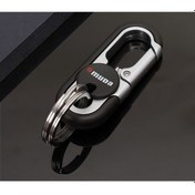 Resim Symbee Erkekler İçin Dayanıklı Metal Anahtar Zinciri, Çift Çemberli, Gömlek Bel Bağlamalı, İş Ve Günlük Kullanım, Siyah A3746 