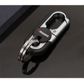 Resim Symbee Erkekler İçin Dayanıklı Metal Anahtar Zinciri, Çift Çemberli, Gömlek Bel Bağlamalı, İş Ve Günlük Kullanım, Siyah A3746 